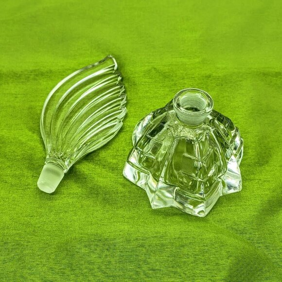 Vintage Art Deco Clear Crystal Perfume Bottle - Picture 4 of 7